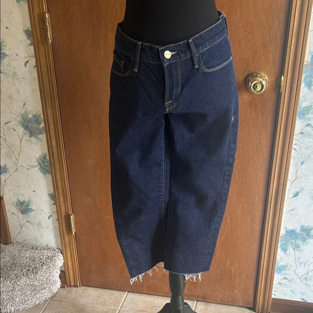 Frame Denim Dark Indigo Cropped Jeans - Picture 1 of 5